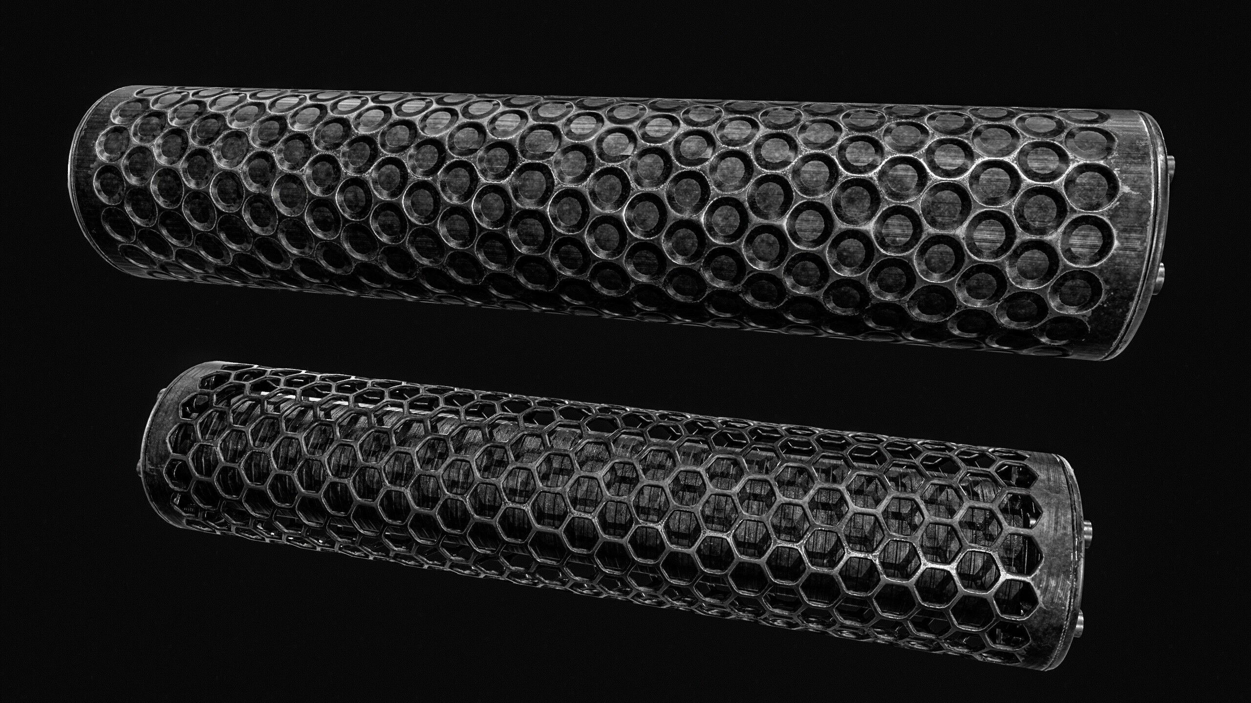 Advanced Silencer 2 pack Low-poly 3D model_14