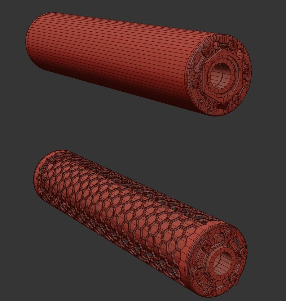 Advanced Silencer 2 pack Low-poly 3D model_29