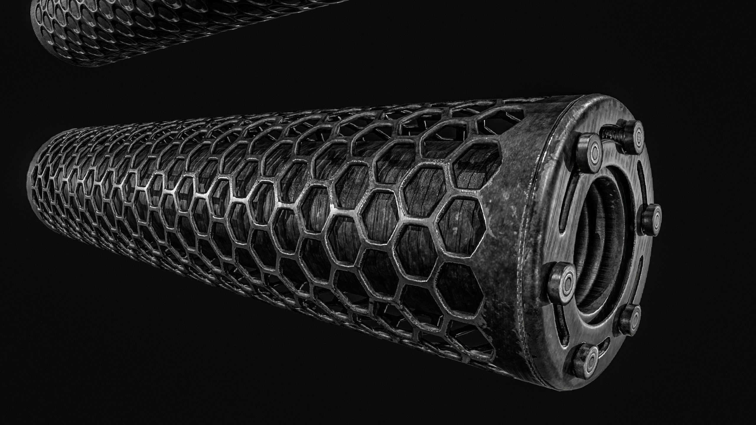 Advanced Silencer 2 pack Low-poly 3D model_4