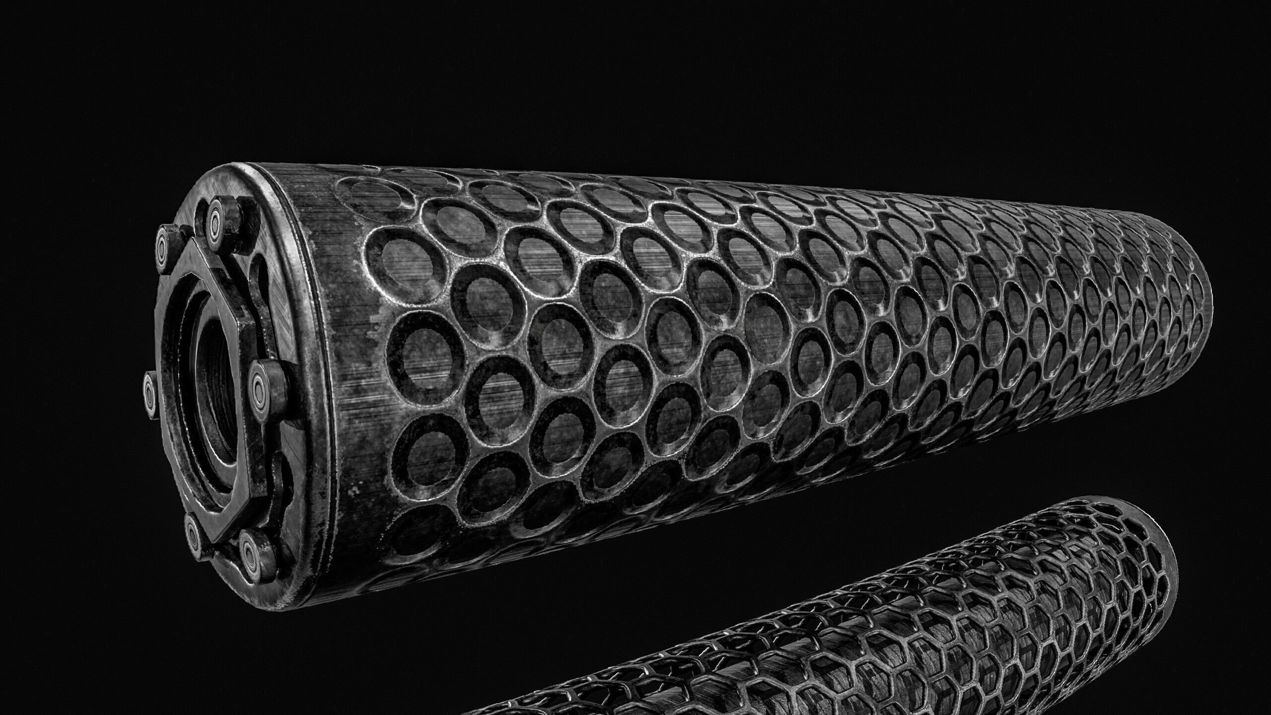 Advanced Silencer 2 pack Low-poly 3D model_9