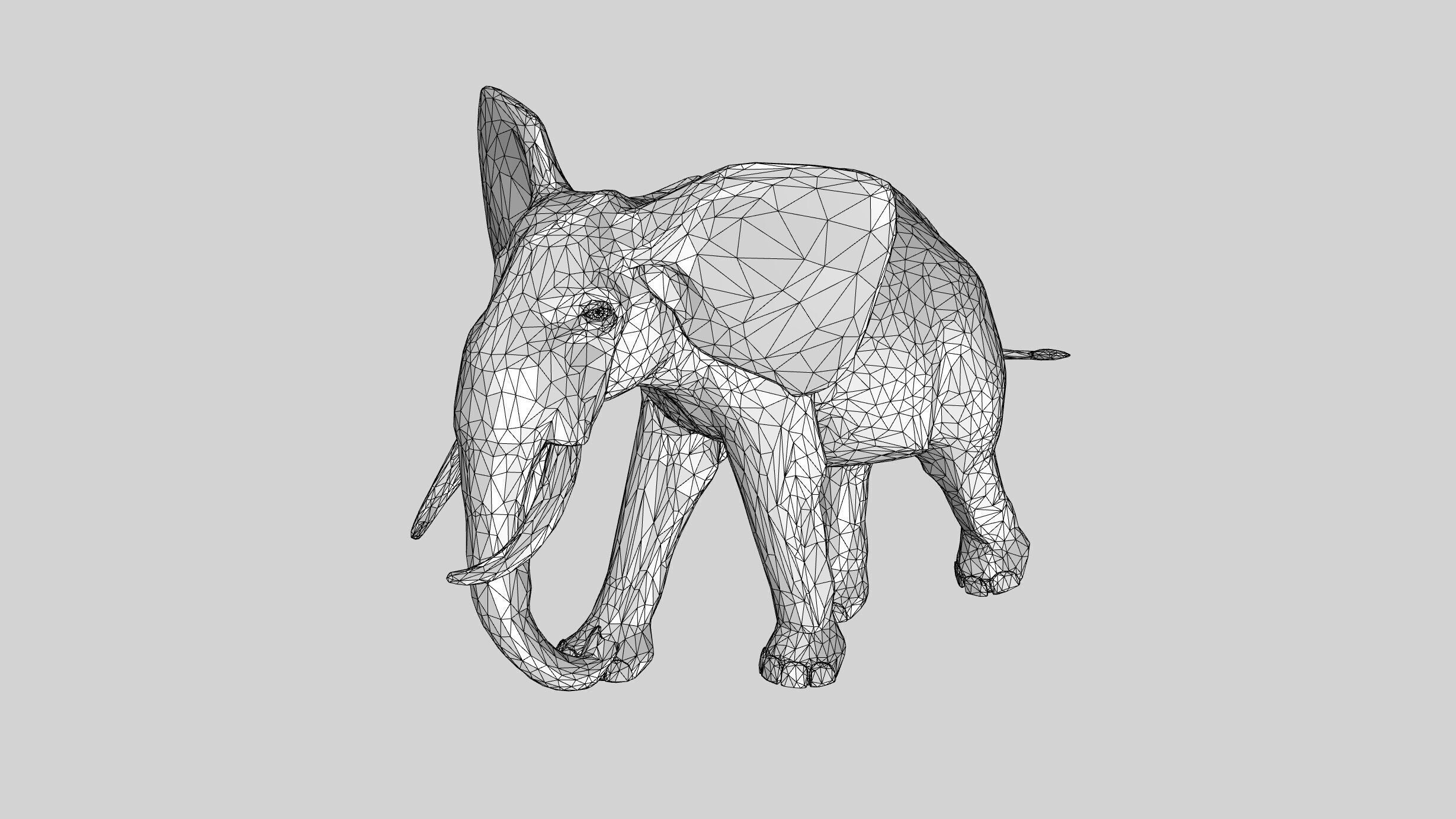 Elephant Low-poly 3D model_6