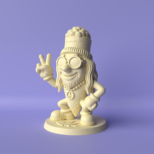 Bluntito Hippie Weed Mascot Sculpture 3D print model