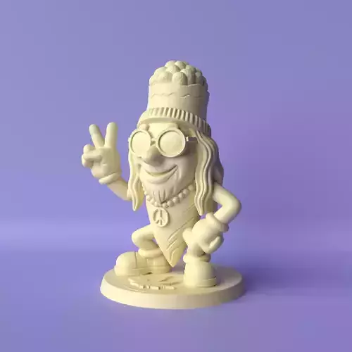 Bluntito Hippie Weed Mascot Sculpture 3D print model