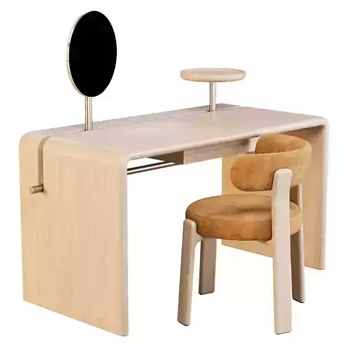 Desk Set - Durame and KaveHome Butter Table and Granite Chair