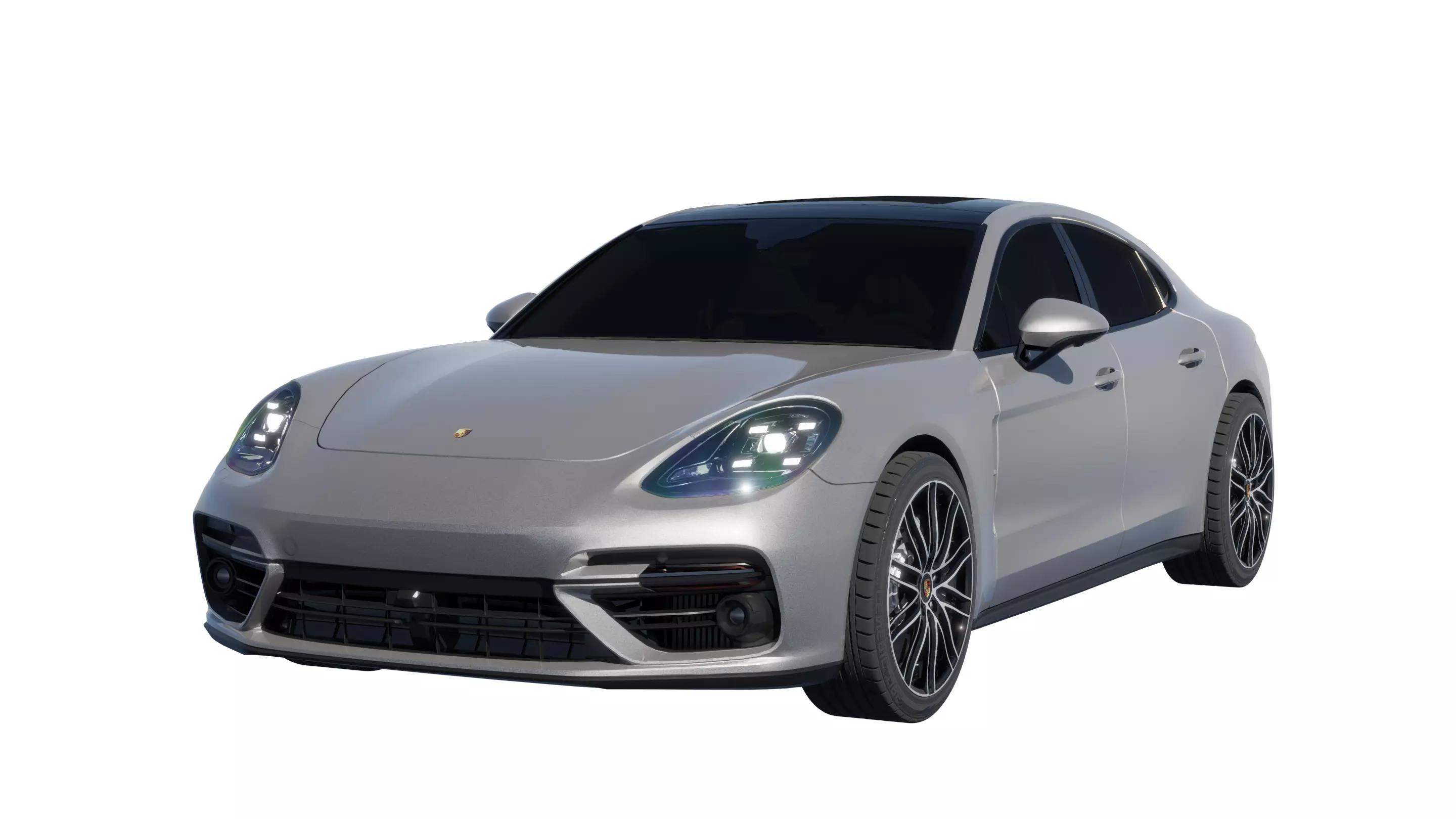 Car Rigged - Porsche Panamera 3D model_0