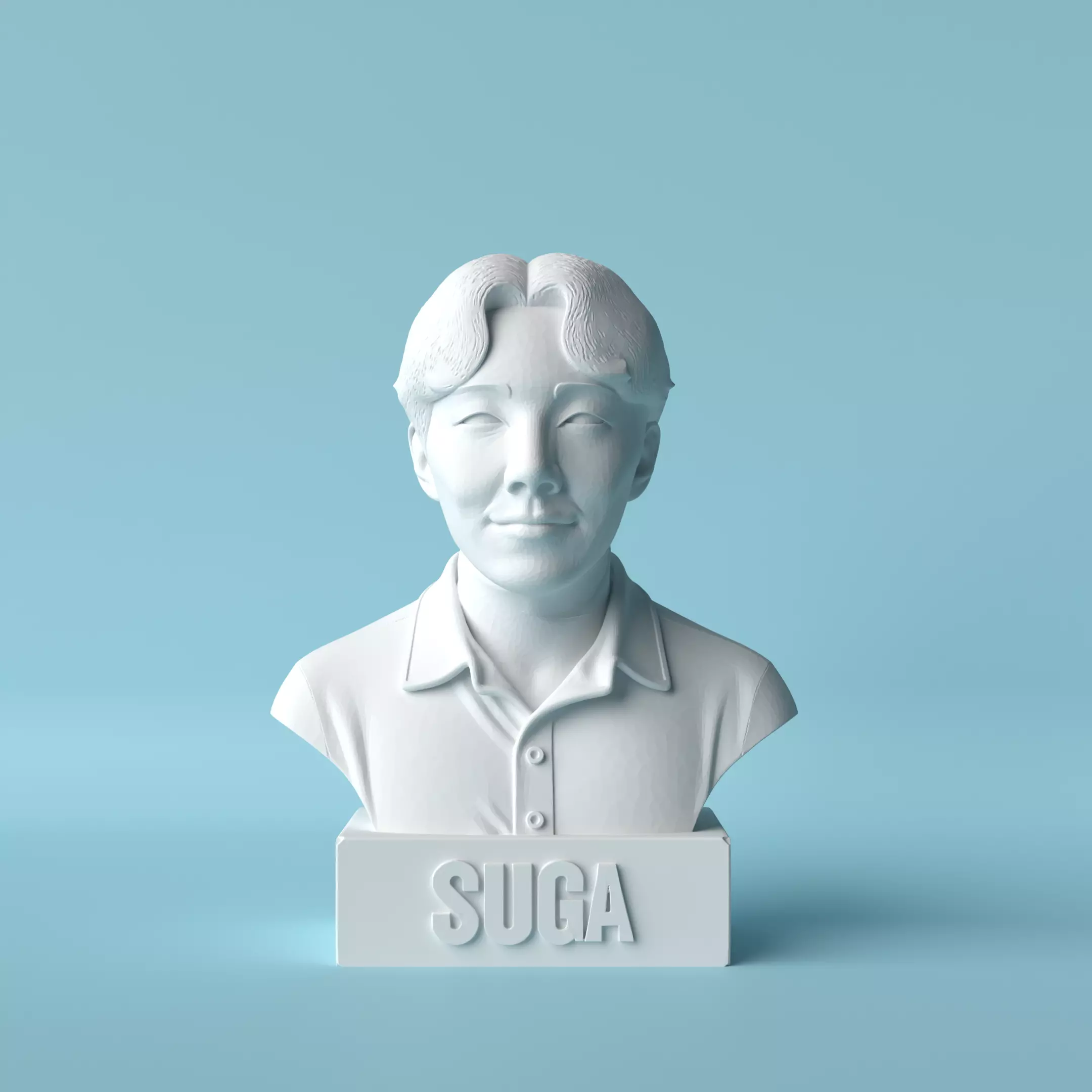 Stylized Bust of SUGA BTS 3D print model