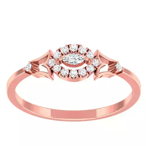 Diamond light gold ring