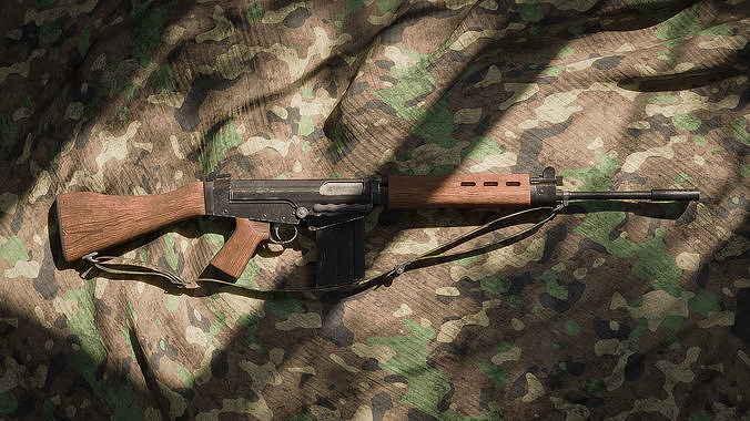FN FAL gun Low-poly 3D model