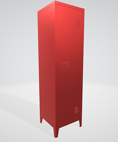 Small vintage metal locker as bedside table 3D model