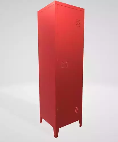 Small vintage metal locker as bedside table