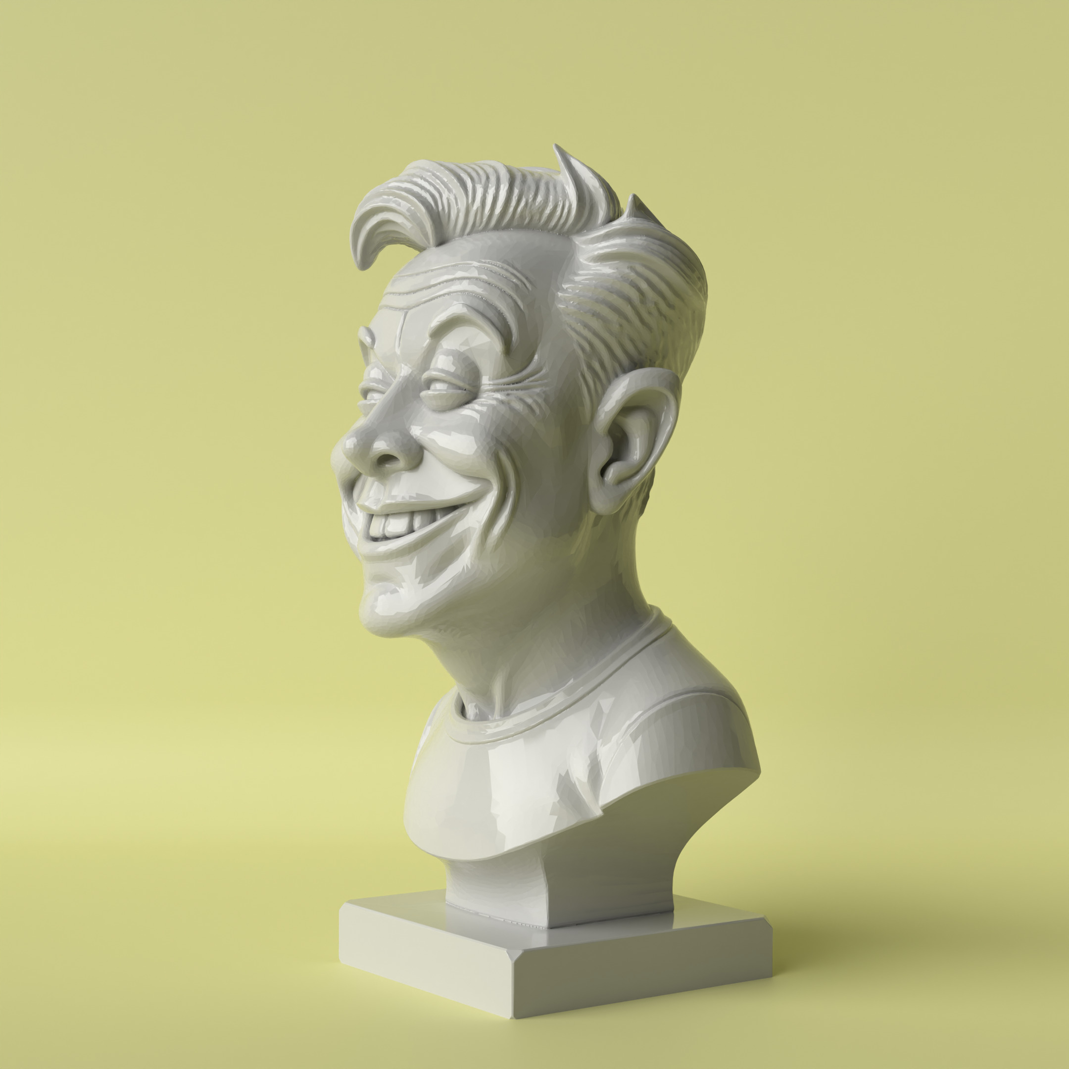 Elon Musk Caricature Bust  Stylized and Decorative Sculpture 3D print model_1