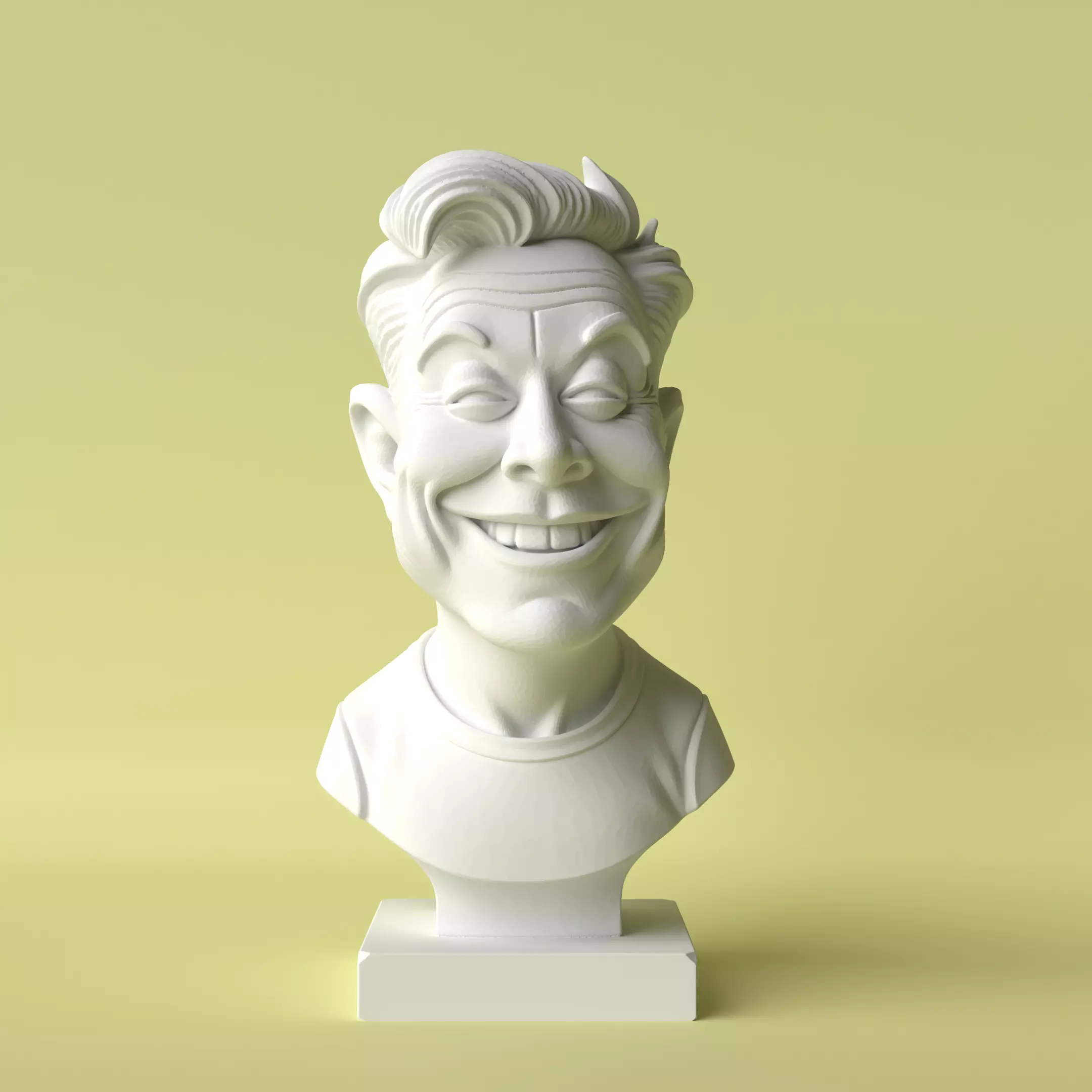 Elon Musk Caricature Bust  Stylized and Decorative Sculpture 3D print model_0