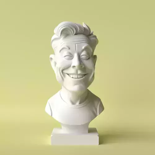 Elon Musk Caricature Bust  Stylized and Decorative Sculpture