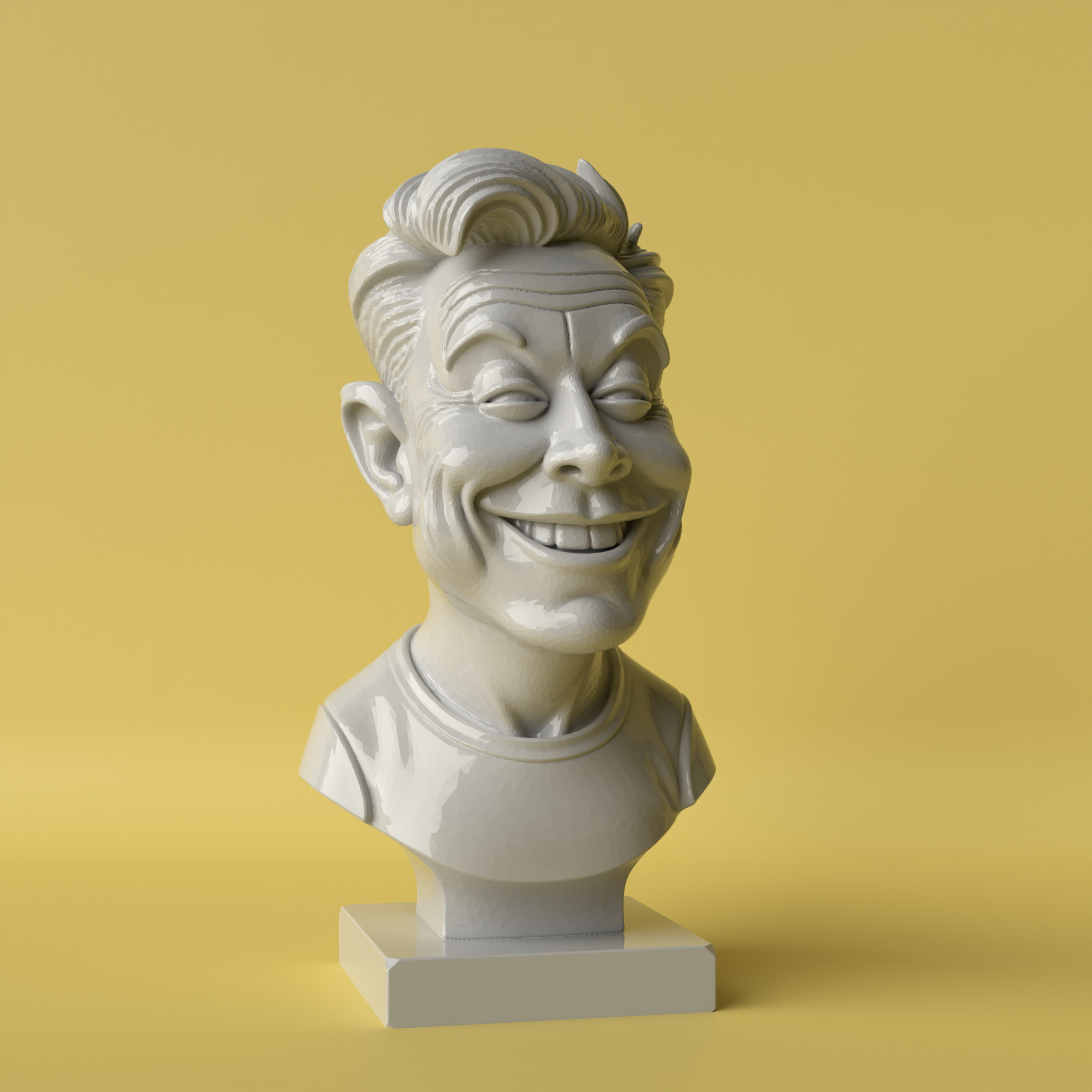 Elon Musk Caricature Bust  Stylized and Decorative Sculpture 3D print model_2