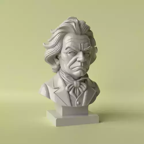 Beethoven Caricature Bust  Stylized and Decorative Sculpture 3D print model