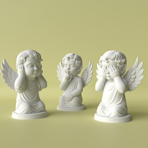 Three Little Angels See No Evil Speak No Evil Hear No Evil 3D print model