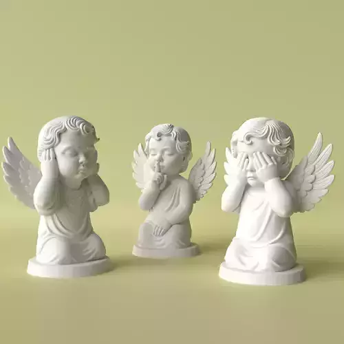 Three Little Angels See No Evil Speak No Evil Hear No Evil