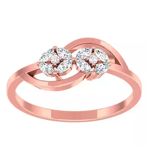 Diamond light gold ring