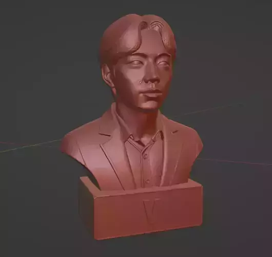V Signature Stylized Bust of V BTS 3D print model