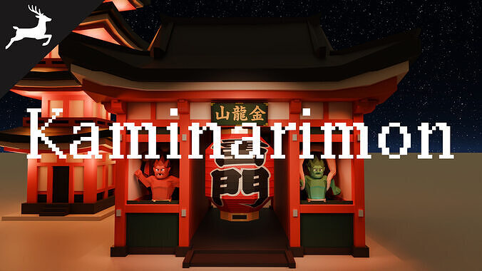 Kaminarimon Gate Low-poly 3D model