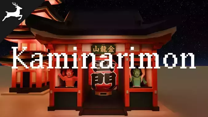 Kaminarimon Gate Low-poly 3D model