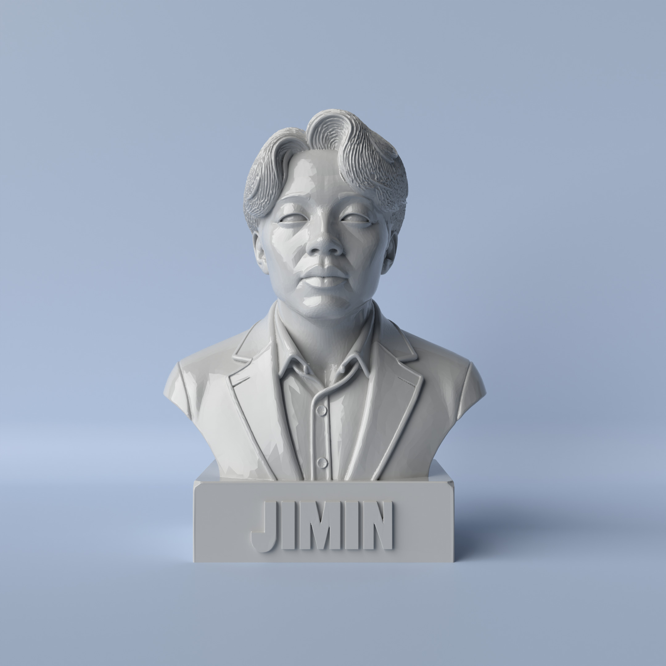 Jimin Tribute Stylized K-Pop Idol Bust 3D print model_1