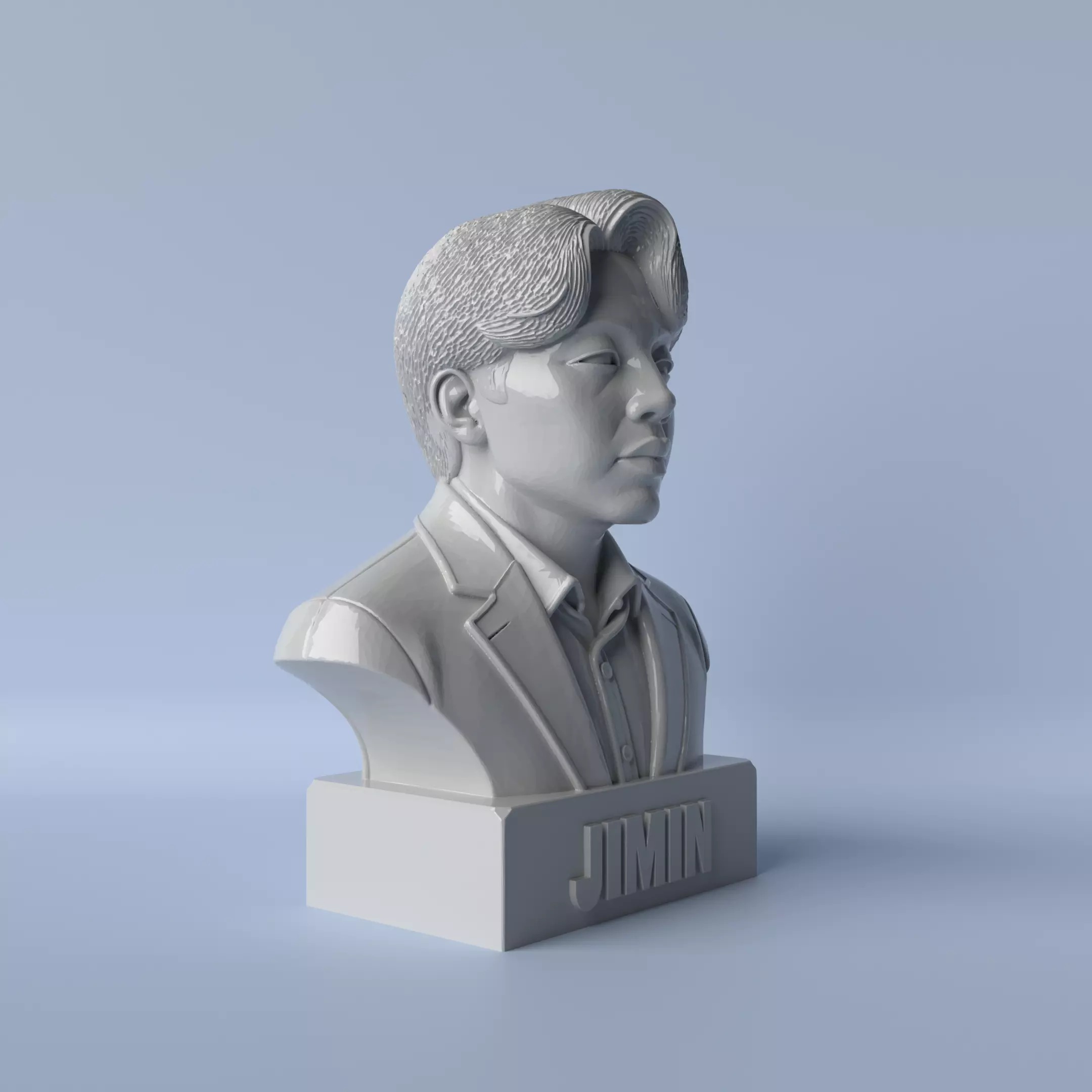 Jimin Tribute Stylized K-Pop Idol Bust 3D print model_0