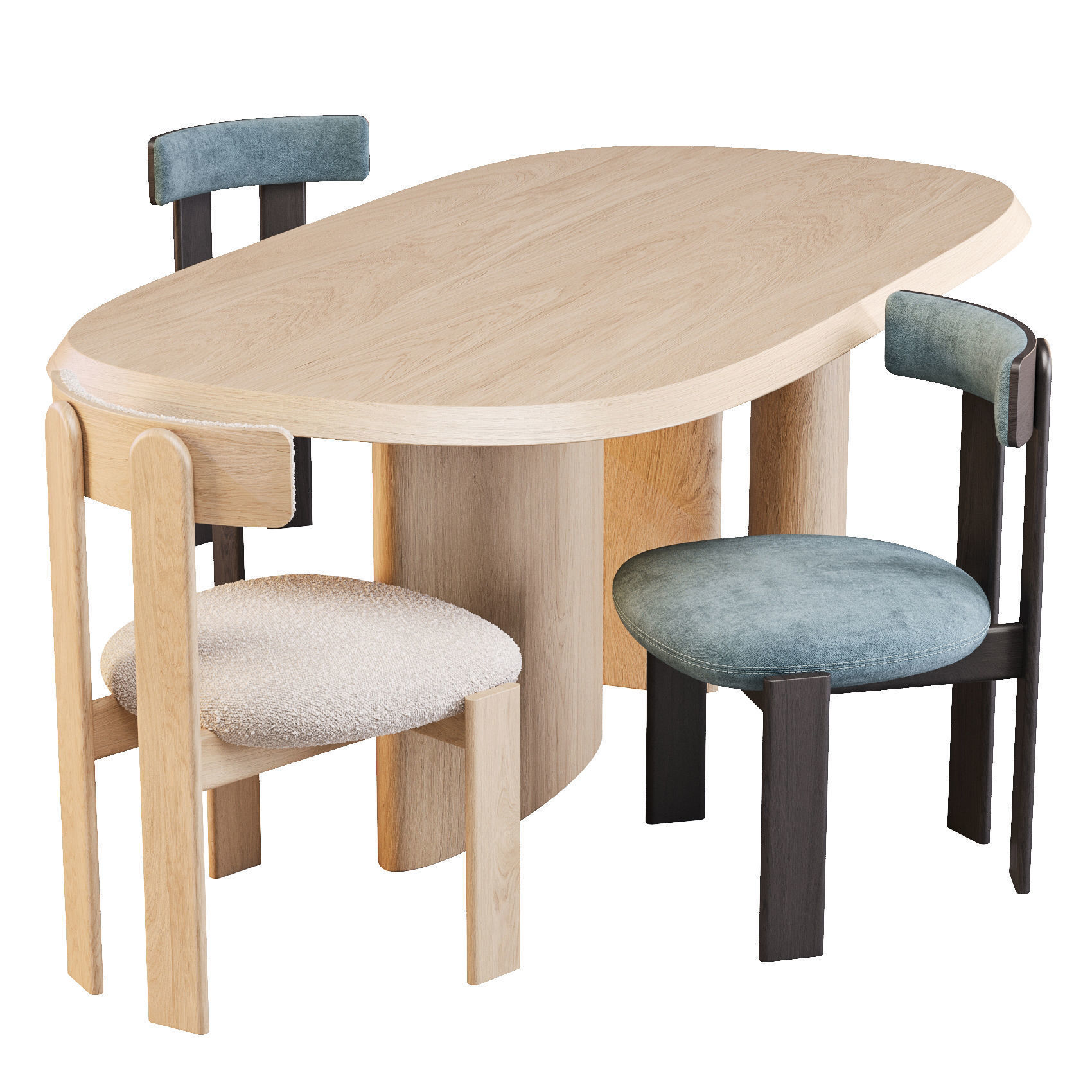 Dining Set - Bonaldo Padiglioni Table and Pi Chairs 3D model_6