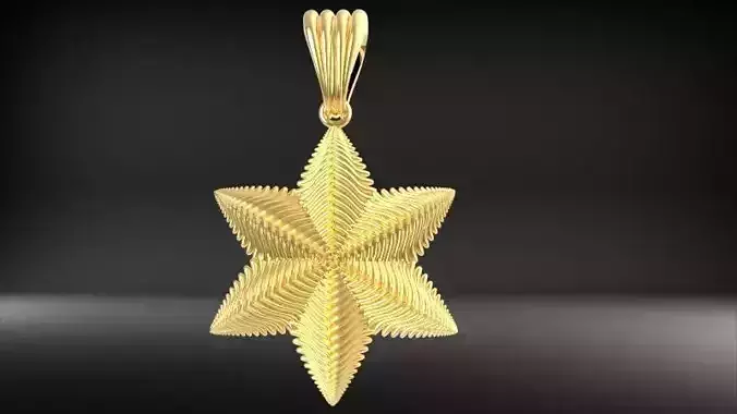 Dainty textured style Italian Star Pendant