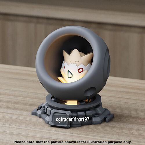 Togepi in healing machine pods from pokemon 3D print model