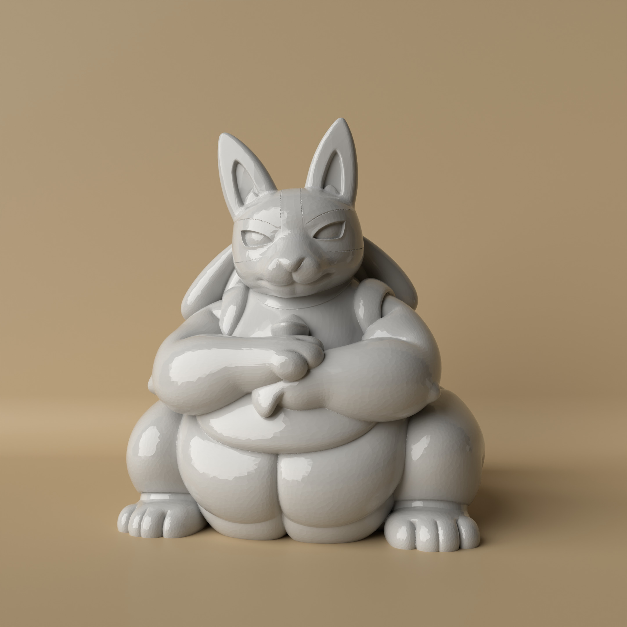 Chubby Lucario 3D  The Adorable Aura Guardian 3D print model_1