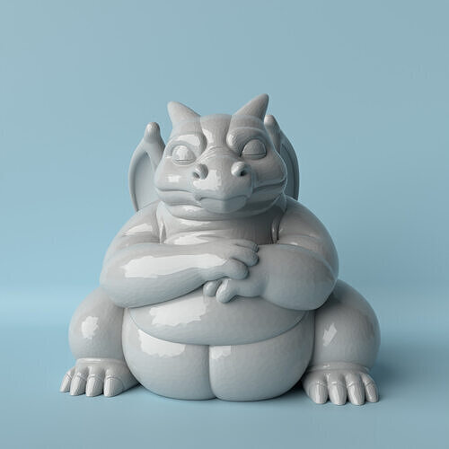 Fat Charizard 3D Model  Cute and Mighty 3D print model