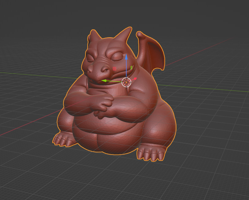 Fat Charizard 3D Model  Cute and Mighty 3D print model_1
