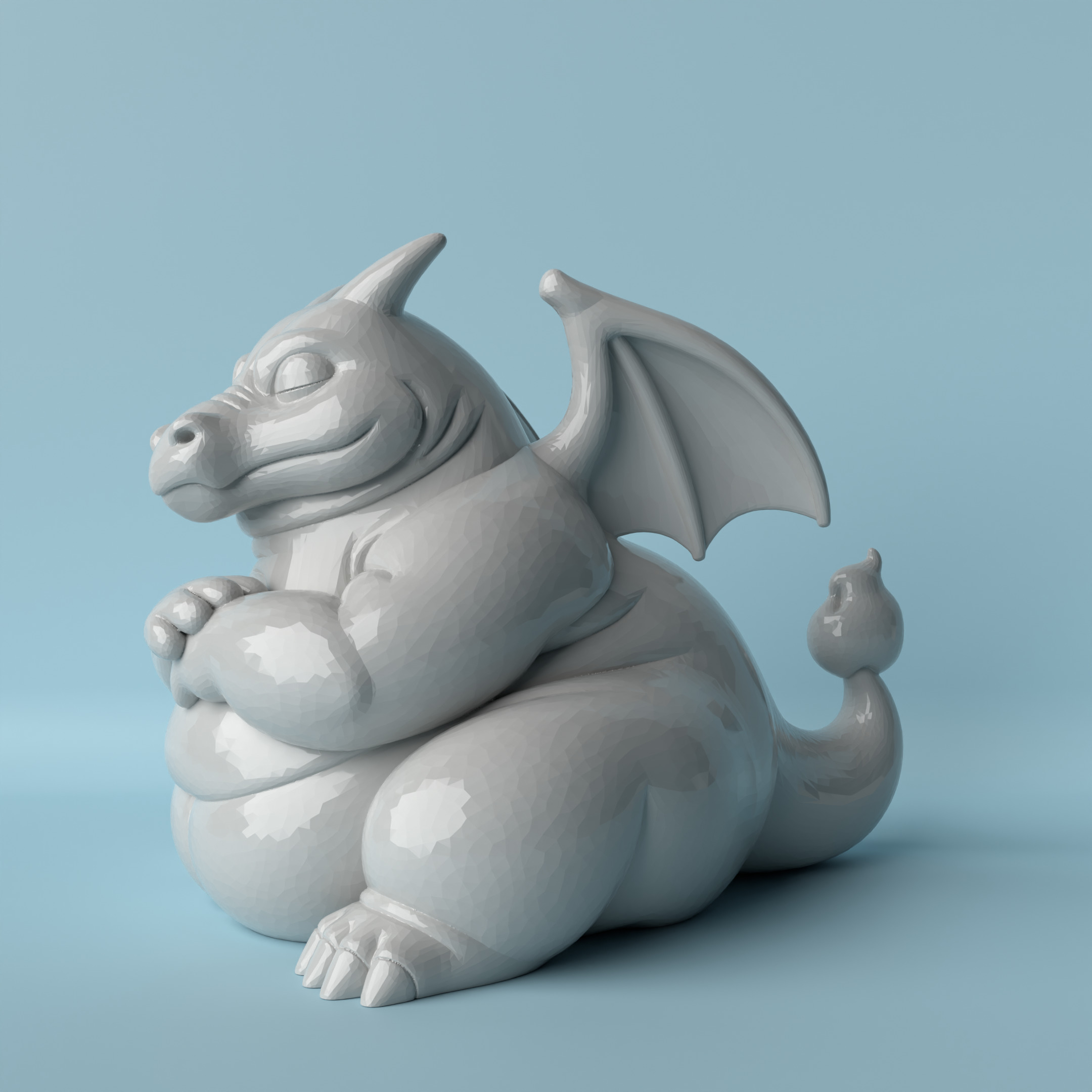 Fat Charizard 3D Model  Cute and Mighty 3D print model_2