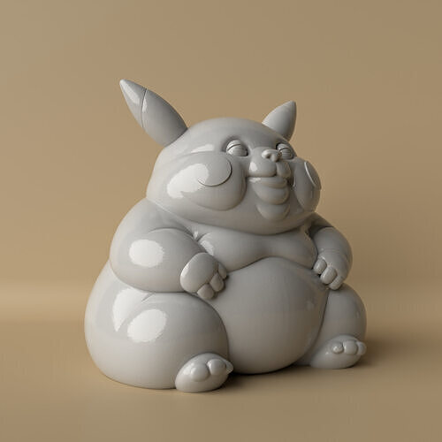 Chubbychu  Stylized Chubby Pikachu Sculpture 3D print model