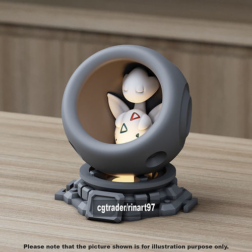 Togetic in healing machine pods from pokemon 3D print model