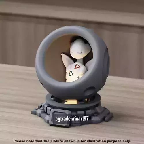 Togetic in healing machine pods from pokemon 3D print model Togetic in healing machine pods from pokemon 3D print model