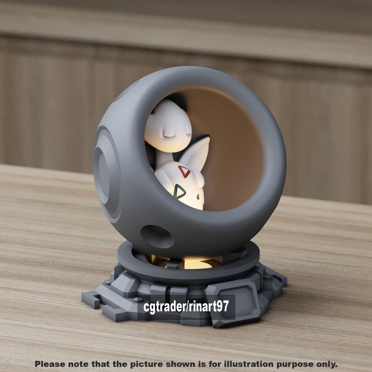 Togetic in healing machine pods from pokemon 3D print model_6