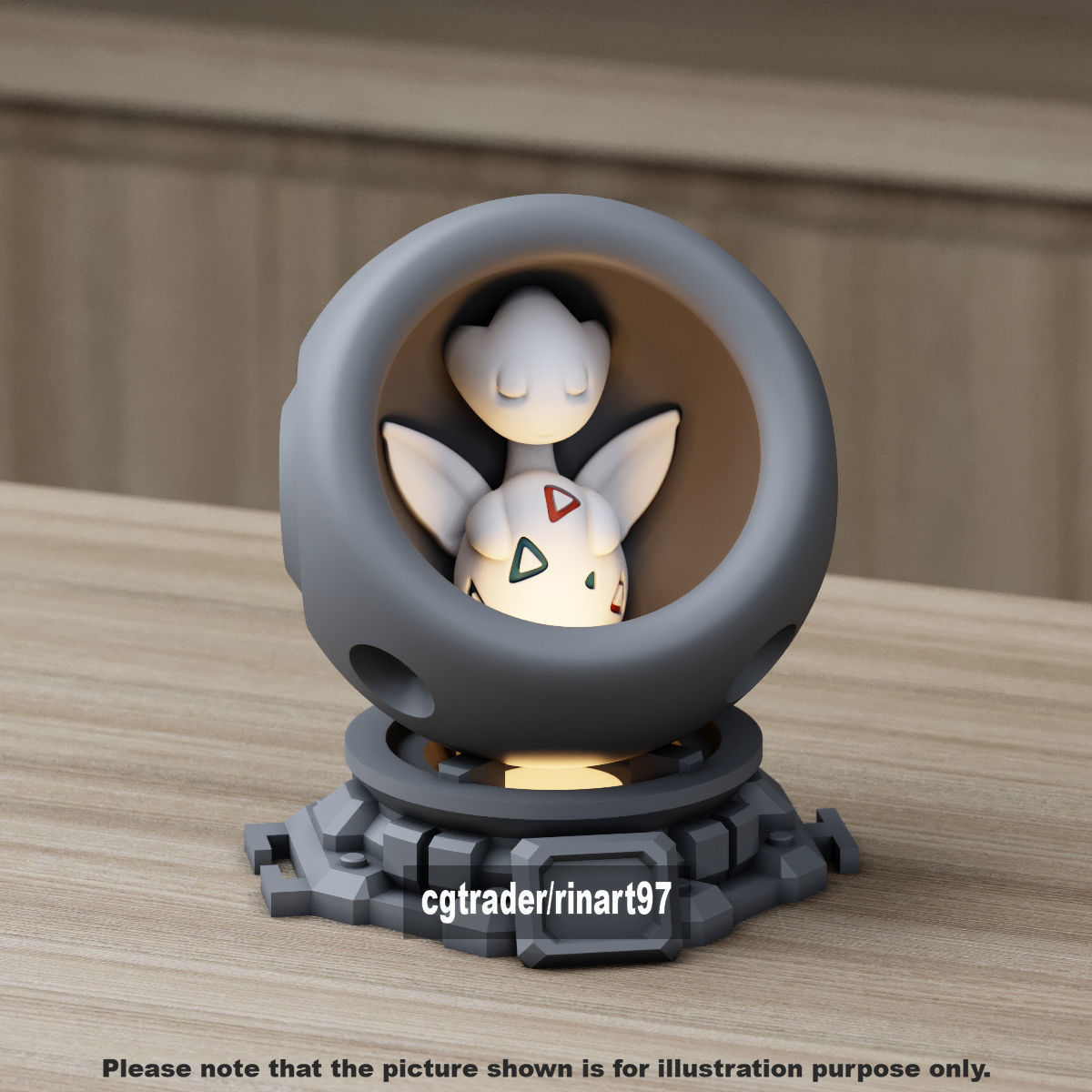 Togetic in healing machine pods from pokemon 3D print model_4