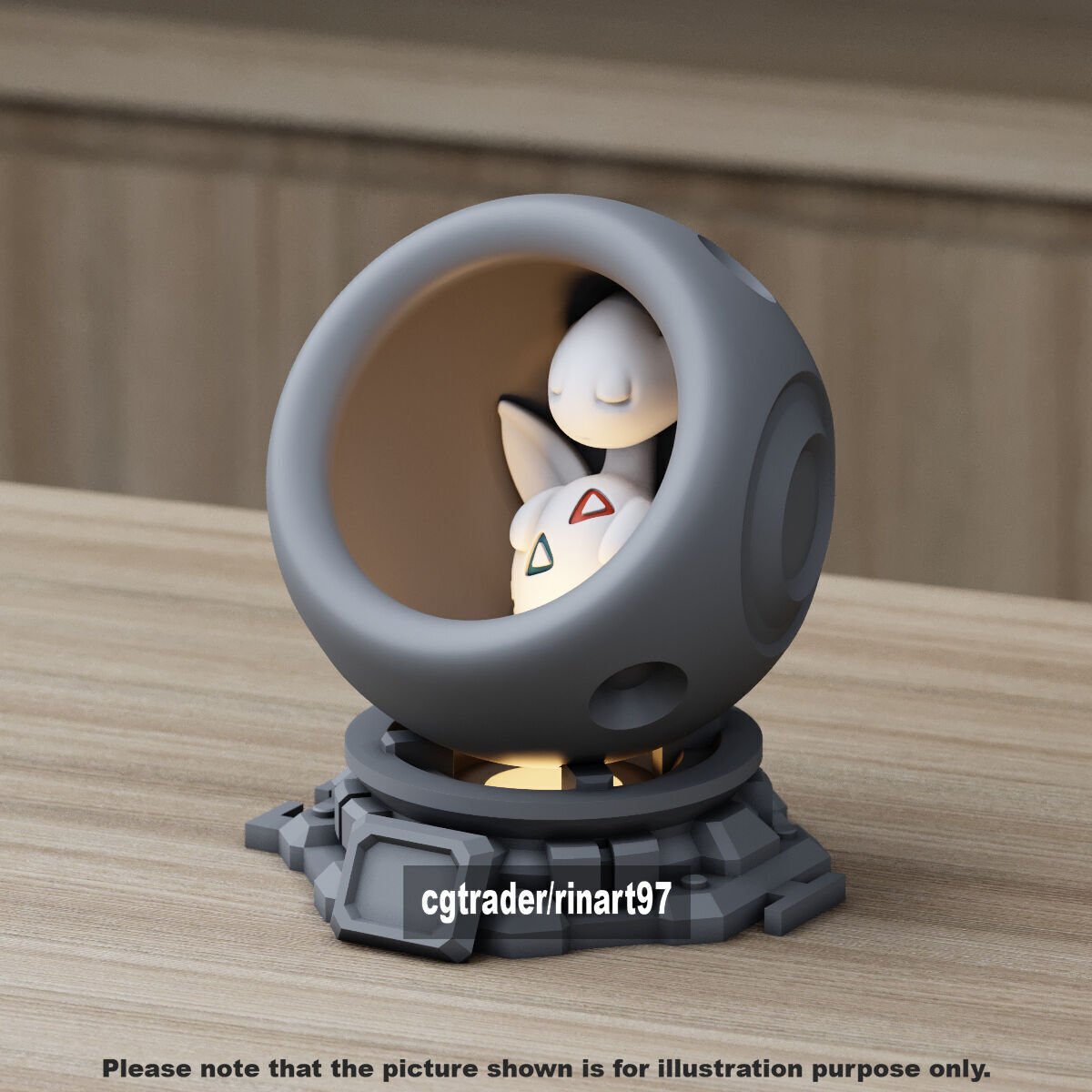 Togetic in healing machine pods from pokemon 3D print model_7