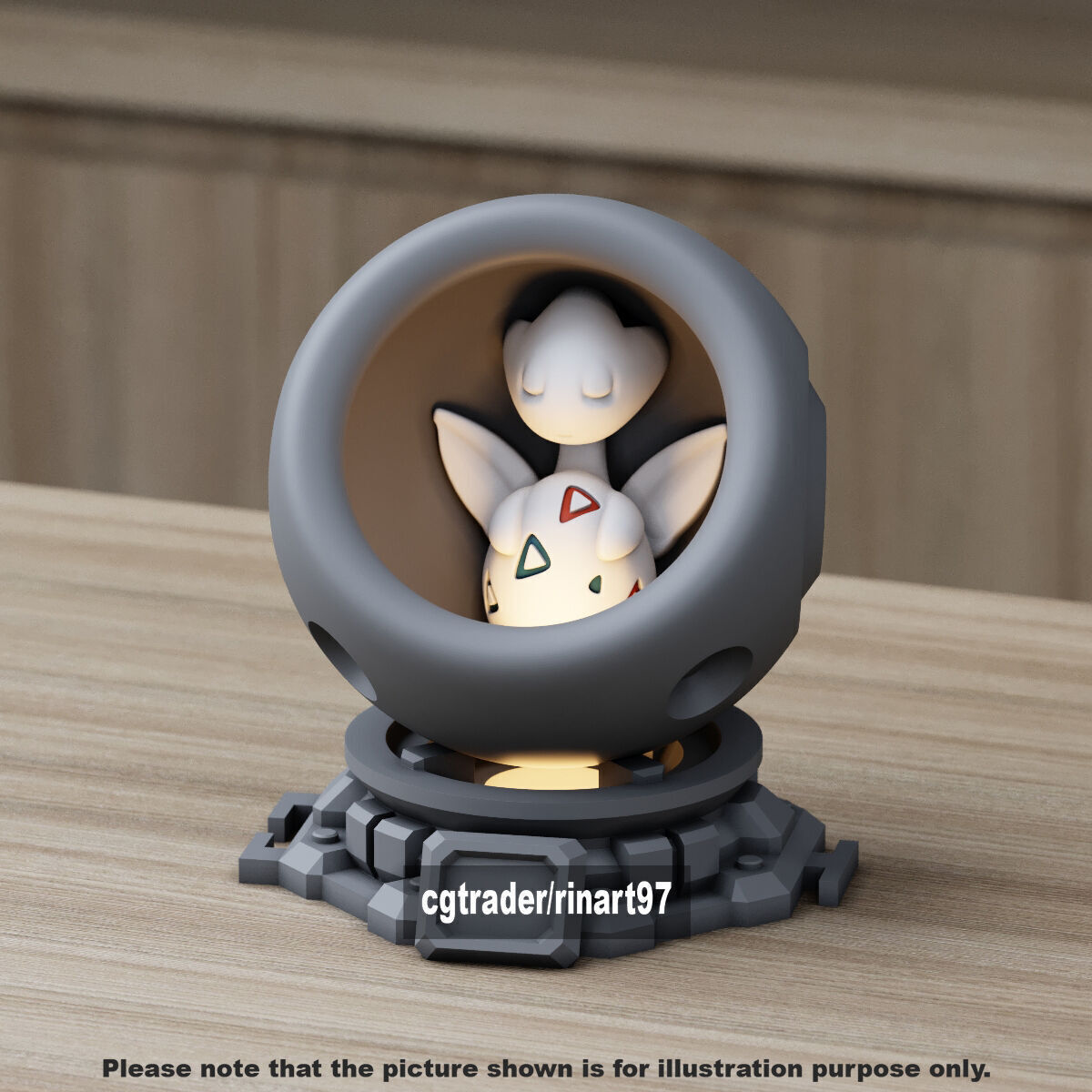 Togetic in healing machine pods from pokemon 3D print model_2