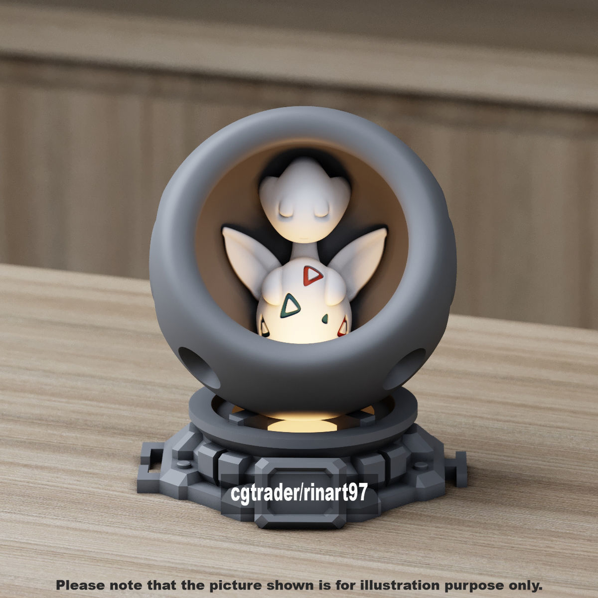 Togetic in healing machine pods from pokemon 3D print model_3