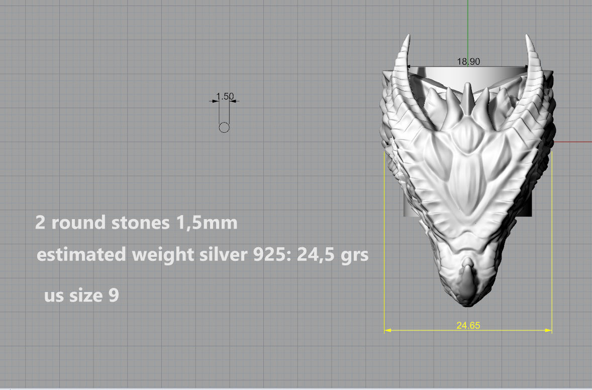 dragon ring stl 3D print model_1
