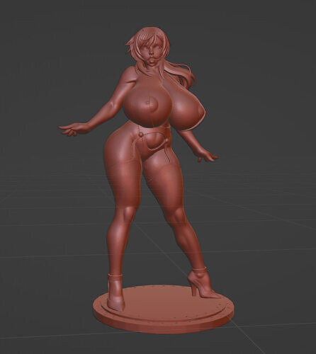Sensual Spirit  AnimeStyle Sculpture with Generous Curves 3D print model