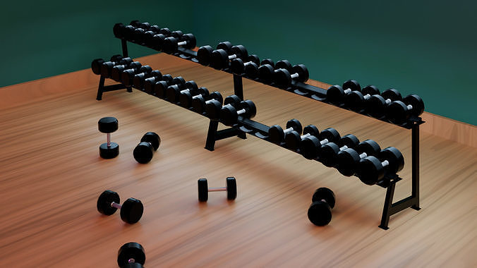 Gym Equipment 3D lowpoly Pack Low-poly 3D model