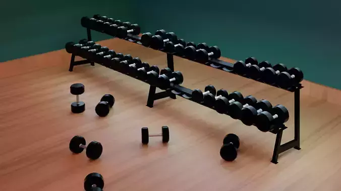 Gym Equipment 3D lowpoly Pack