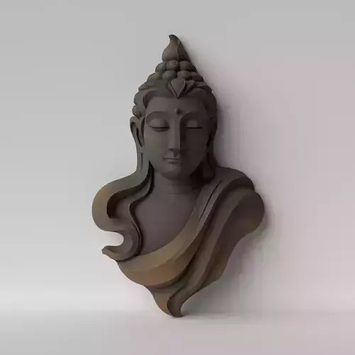 Tranquil Relief Minimalist Buddha Face Wall Sculpture