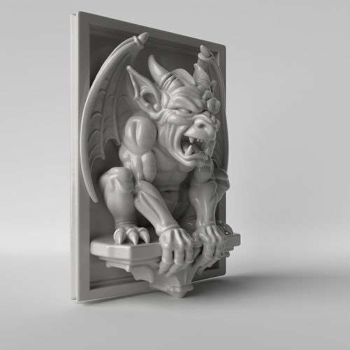 Framed Wall Gargoyle Sculpture 3D print model