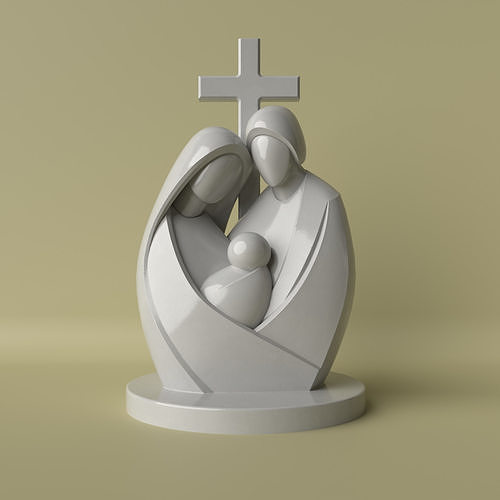 Holy Family Minimalist Sculpture 3D print model