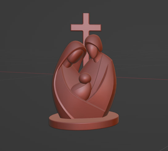 Holy Family Minimalist Sculpture 3D print model_2